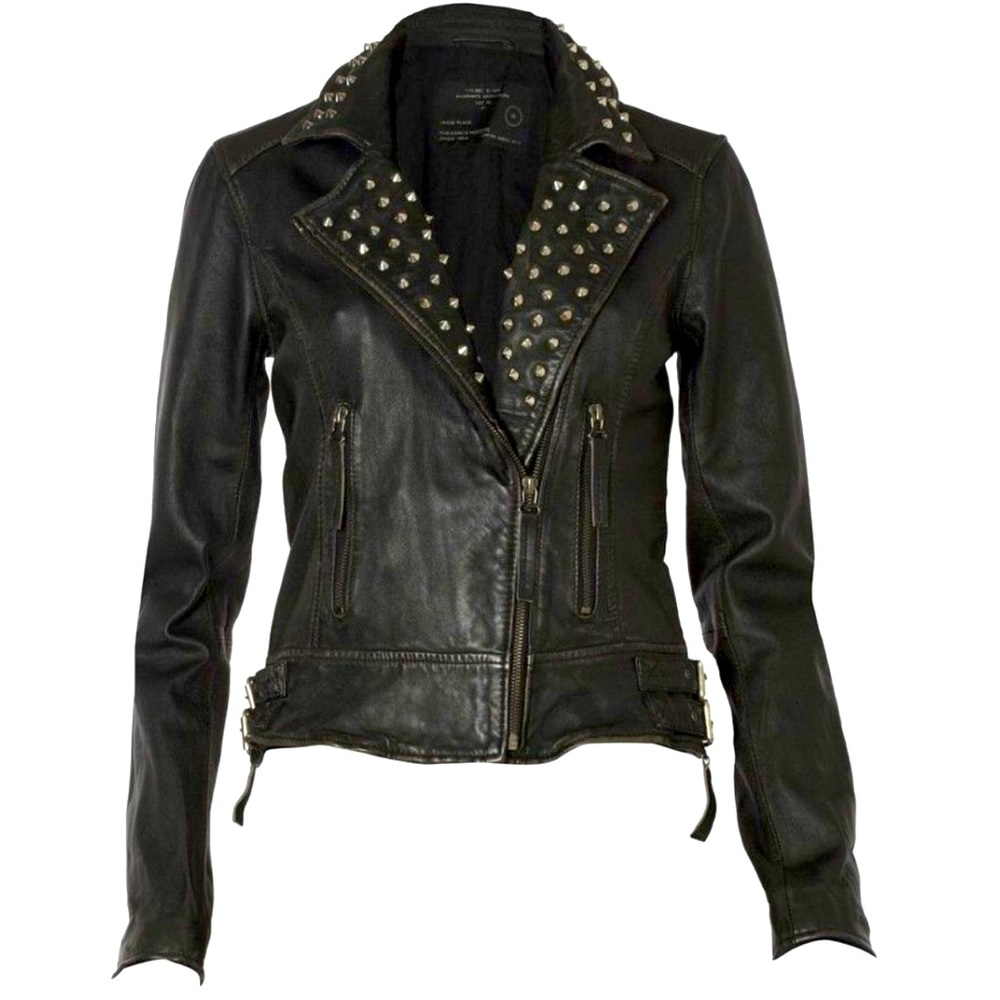 All Saints Studded Leather Jacket SM